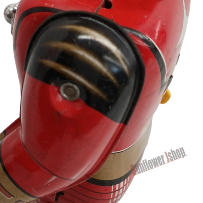 Popy Vintage Japanese Tin Robot Toy Red MB Emblem Wind-Up Walking Sci-Fi 1960s