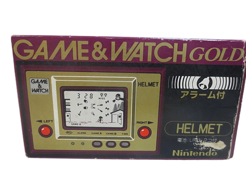 Nintendo Game & Watch Helmet CN-07 (1981) Gold Series – Complete in Box – Vintage Handheld