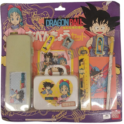 Vintage 1986 Bandai Dragon Ball Stationery Set Goku Bulma Jpn Anime Collectible