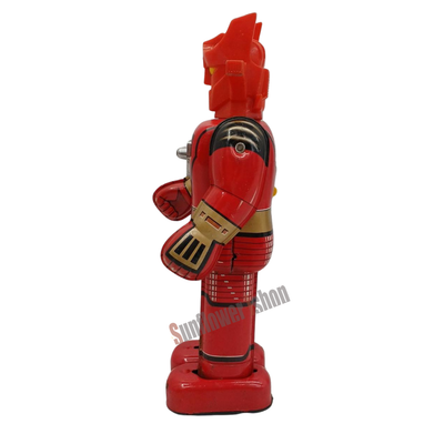 Popy Vintage Japanese Tin Robot Toy Red MB Emblem Wind-Up Walking Sci-Fi 1960s