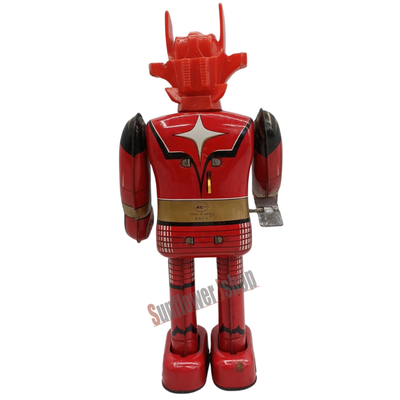 Popy Vintage Japanese Tin Robot Toy Red MB Emblem Wind-Up Walking Sci-Fi 1960s
