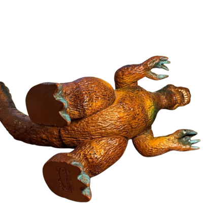 Bullmark Giant Godzilla Vintage Soft Vinyl Figure with Tokyo Tower Japan Marusan 1970s Kaiju Toy