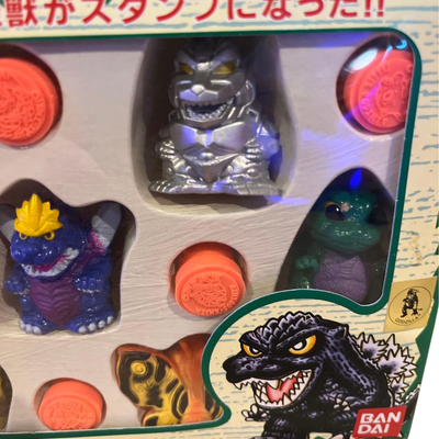 SD Godzilla Stamp Monster 7 Set 1994 Bandai Japan Kaiju Collection Mothra Mechagodzilla