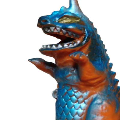 Yonezawa Gomera Fire Monster Wind-Up Tin & Soft Vinyl Figure Vintage Japan Kaiju Toy with Box