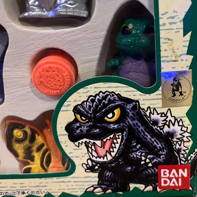 SD Godzilla Stamp Monster 7 Set 1994 Bandai Japan Kaiju Collection Mothra Mechagodzilla