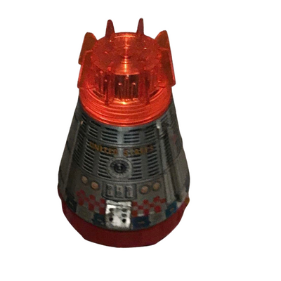 Vintage 1960s Tin Space Capsule by Horikawa Japan – NASA Toy Rocket with USA Flag