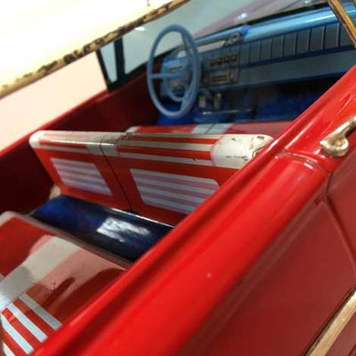 Vintage 1960s Ichiko Tin Toy Car – Red Buick Sedan – Made in Japan – Classic Japanese Tinplate Collectible