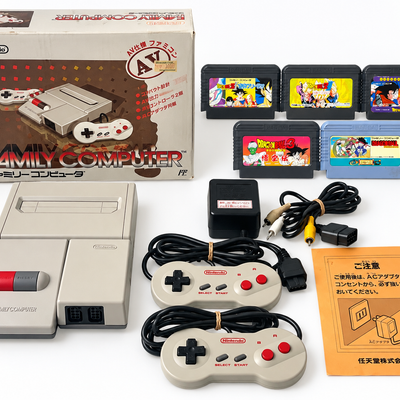 Nintendo AV Famicom Console Boxed HVC-101 Dragon Ball Z 1 2 3 Gaiden NES Set