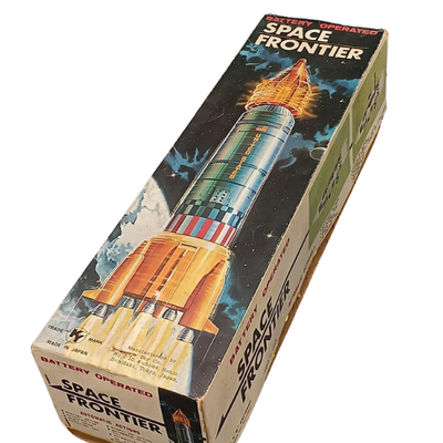 Vintage KY Yoshino Tin Toy Rocket – Space Frontier Apollo 11 – Japan 1960s – Rare Collectible