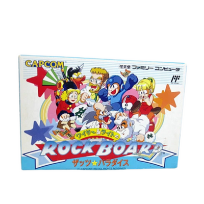 Wily & Right no RockBoard: That's Paradise (Famicom, 1993) – Capcom Mega Man Spin-Off – Complete in Box (CIB)