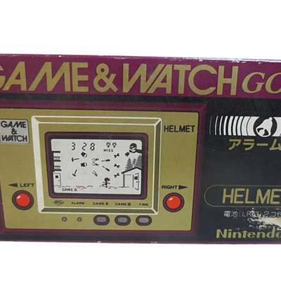 Nintendo Game & Watch Helmet CN-07 (1981) Gold Series – Complete in Box – Vintage Handheld