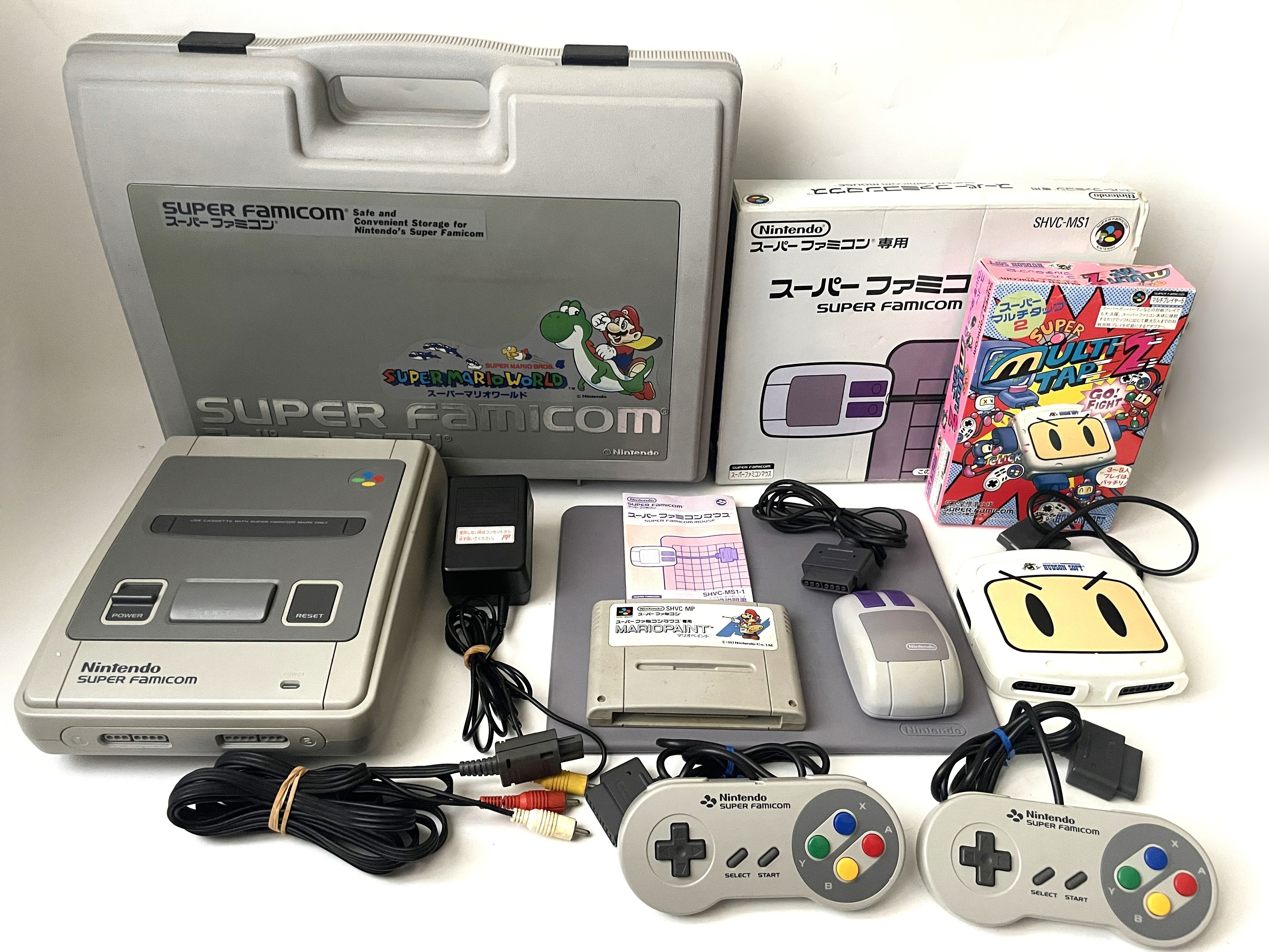Nintendo Super Famicom Console Bundle SHVC-001 Mario Paint Multitap 2 Japan