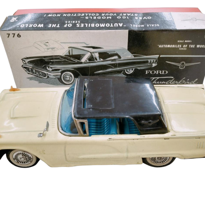 Vintage Tin Toy 1958 Ford Thunderbird SEDAN Hardtop Sunroof Friction 776 w/Box