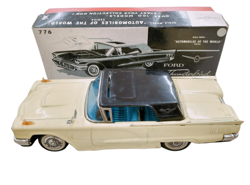 Vintage Tin Toy 1958 Ford Thunderbird SEDAN Hardtop Sunroof Friction 776 w/Box