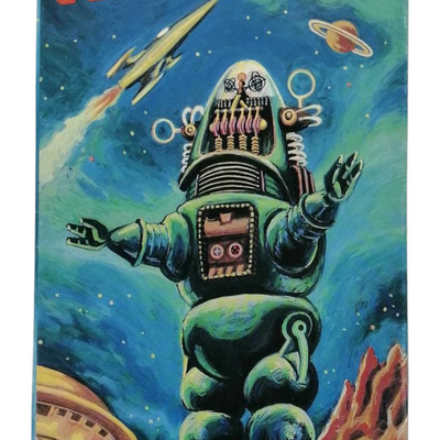 Billiken Shokai Robby the Robot Tin Wind-Up Toy w/ Box – 1993 Japan Forbidden Planet