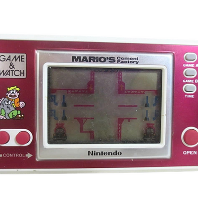 Nintendo Game & Watch Mario's Cement Factory (1983) – Wide Screen Series – Model ML-102 – Complete in Box (CIB)