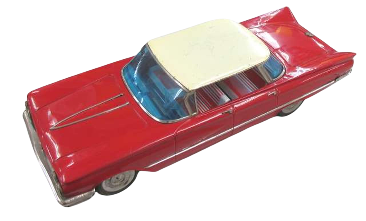Vintage 1960s Ichiko Tin Toy Car – Red Buick Sedan – Made in Japan – Classic Japanese Tinplate Collectible