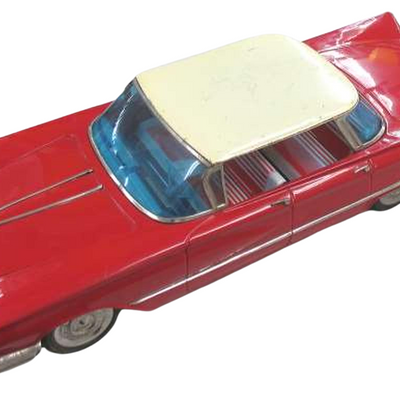 Vintage 1960s Ichiko Tin Toy Car – Red Buick Sedan – Made in Japan – Classic Japanese Tinplate Collectible