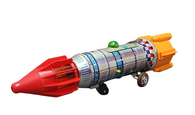 Vintage KY Yoshino Tin Toy Rocket – Space Frontier Apollo 11 – Japan 1960s – Rare Collectible