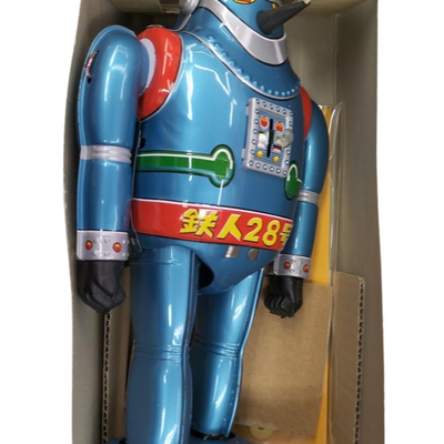 Tetsujin 28 Tin Toy No.3 Wind-Up Walking Robot by Hikari Production Osaka Japan Vintage

