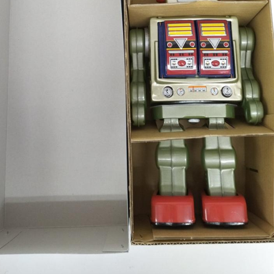 Vintage Metal House Robot Series Attack Star Strider Japan Tin Toy Robot Figure