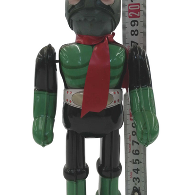 Billiken Shokai Kamen Rider Tin Wind-Up Toy Vintage 1990s Japan Tokusatsu Hero w/ Box