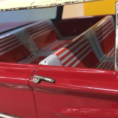 Vintage 1960s Ichiko Tin Toy Car – Red Buick Sedan – Made in Japan – Classic Japanese Tinplate Collectible