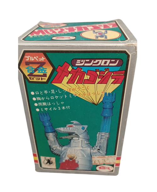 Bullmark Mechagodzilla Tin & Plastic Figure – Vintage 1970s Japanese Kaiju Toy – Missile Launching Action – Boxed