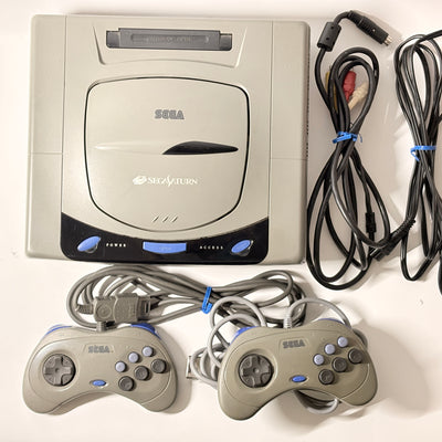 SEGA Saturn Console Bundle with 2 Controllers + 6 Game CD Lot | Japan Import