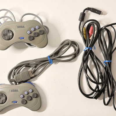 SEGA Saturn Console Bundle with 2 Controllers + 6 Game CD Lot | Japan Import