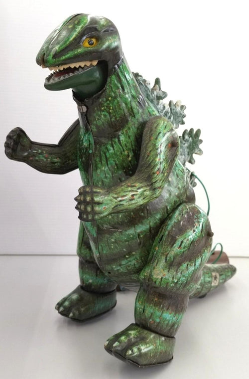 Bullmark Remote Control Walking Godzilla – Vintage Electric Tin Toy – 1970s Japanese Monster Figure – Rare Collectible