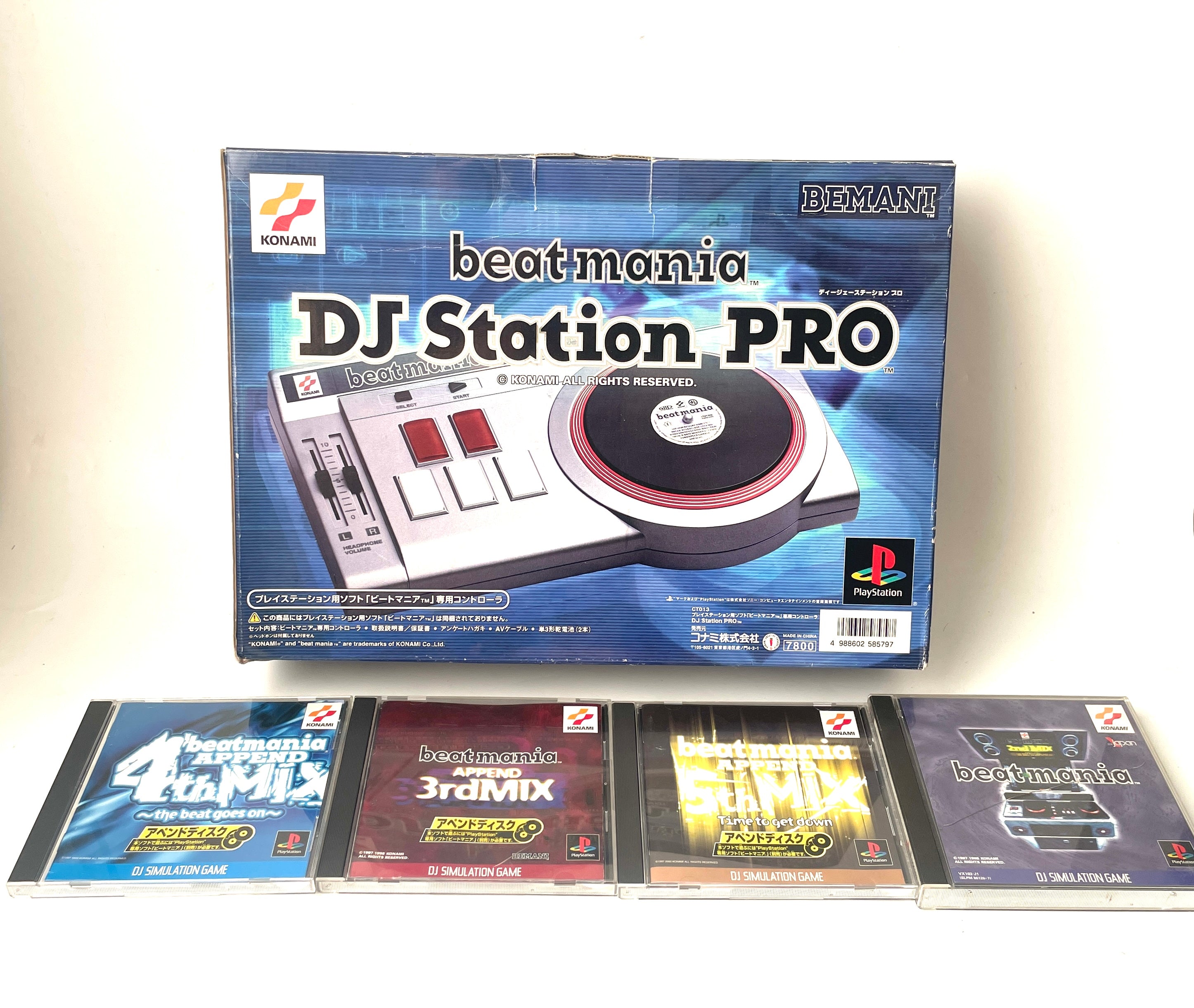 KONAMI beatmania DJ Station PRO Controller for PlayStation  + 4 Games Bundle