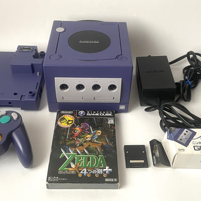 Nintendo GameCube Purple Console + Controller + Zelda Four Swords + GBA Cable